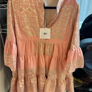 Elegant Pink and Gold Women's Dress